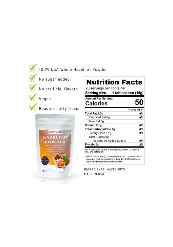 powbab Hazelnut Powder - 100% USA Grown Roasted Hazelnut Meal Flour, Gluten Free, 5.5 Oz - Image 5